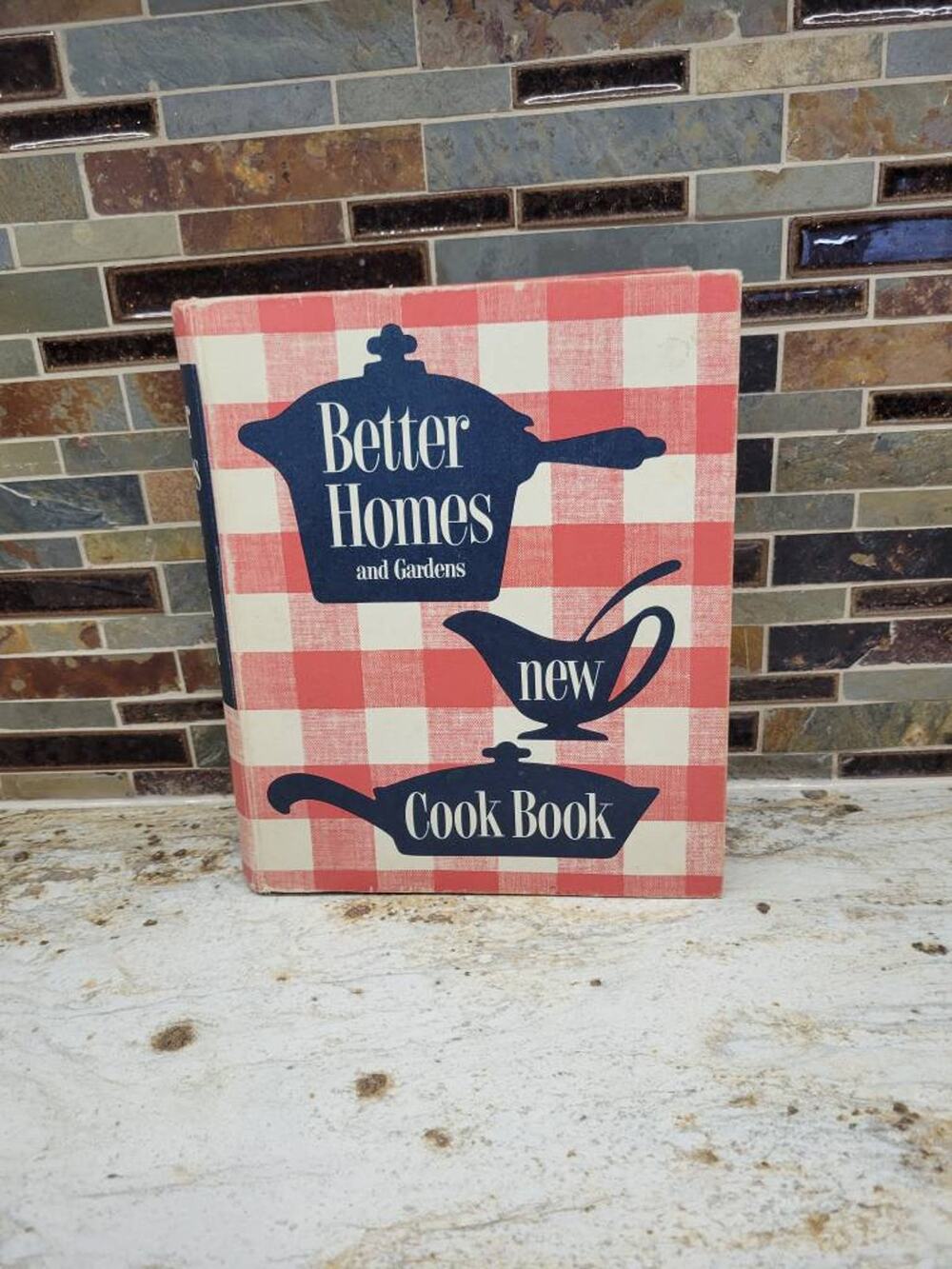 Vintage 50s Better Homes and Gardens New Cookbook 5 Ring Binder Red Gingham MCM